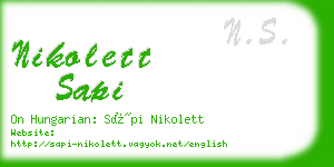 nikolett sapi business card